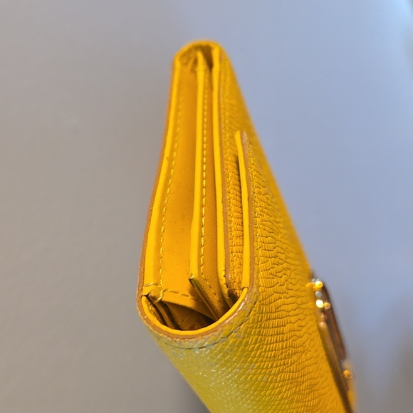 MCM Yellow Leather Wallet with Gold Accent - Picture 13 of 16